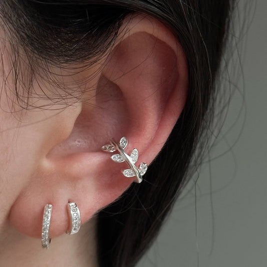 Piercing Ramo em Prata 925 com Cravejado Zircônia