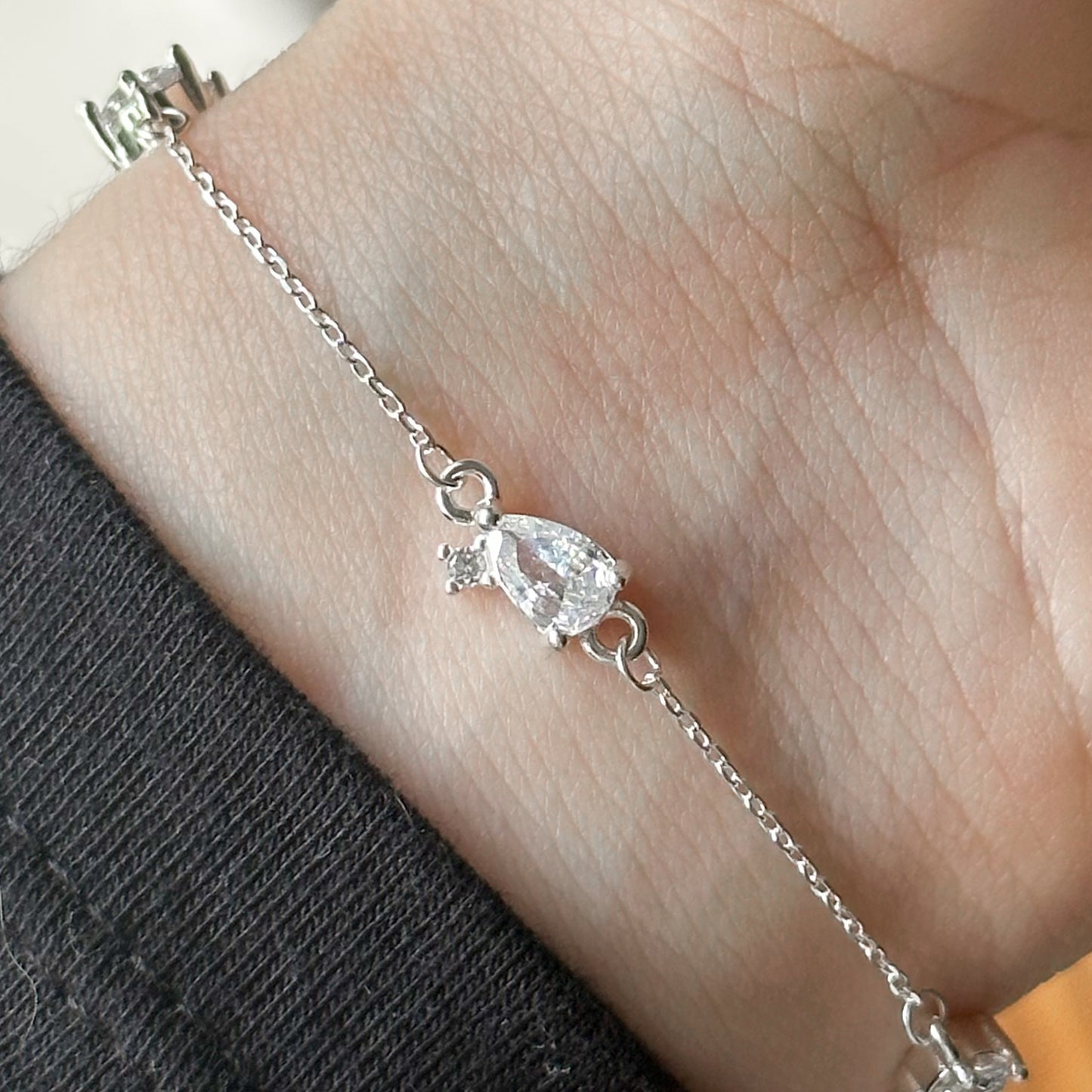 Pulseira Encanto em Prata 925 Cravejado de Zircônias