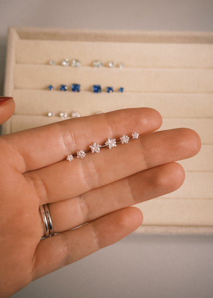 Trio de Brincos em Prata 925