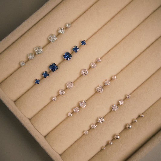 Trio de Brincos em Prata 925