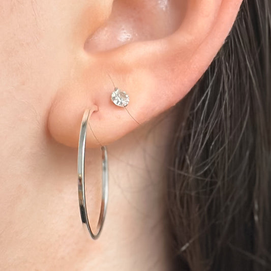 Argola Square Fio Quadrado Pequena em Prata 925