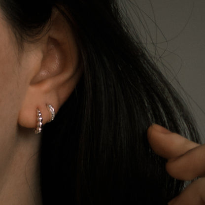 Argola Bolinhas 9mm em Prata 925