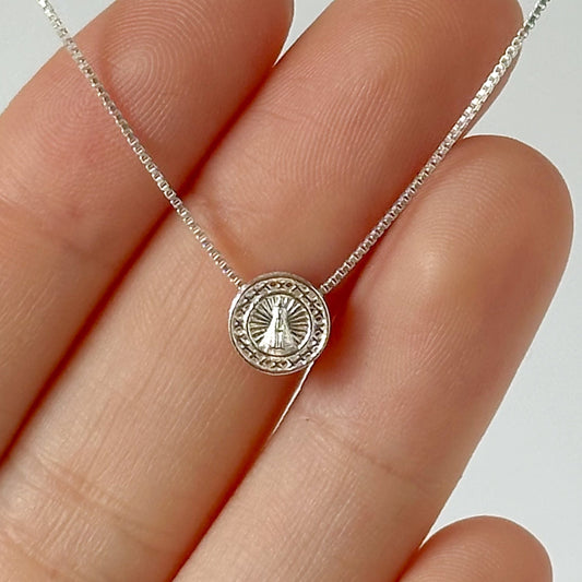 Colar Mini Medalha Nossa Senhora em Prata 925