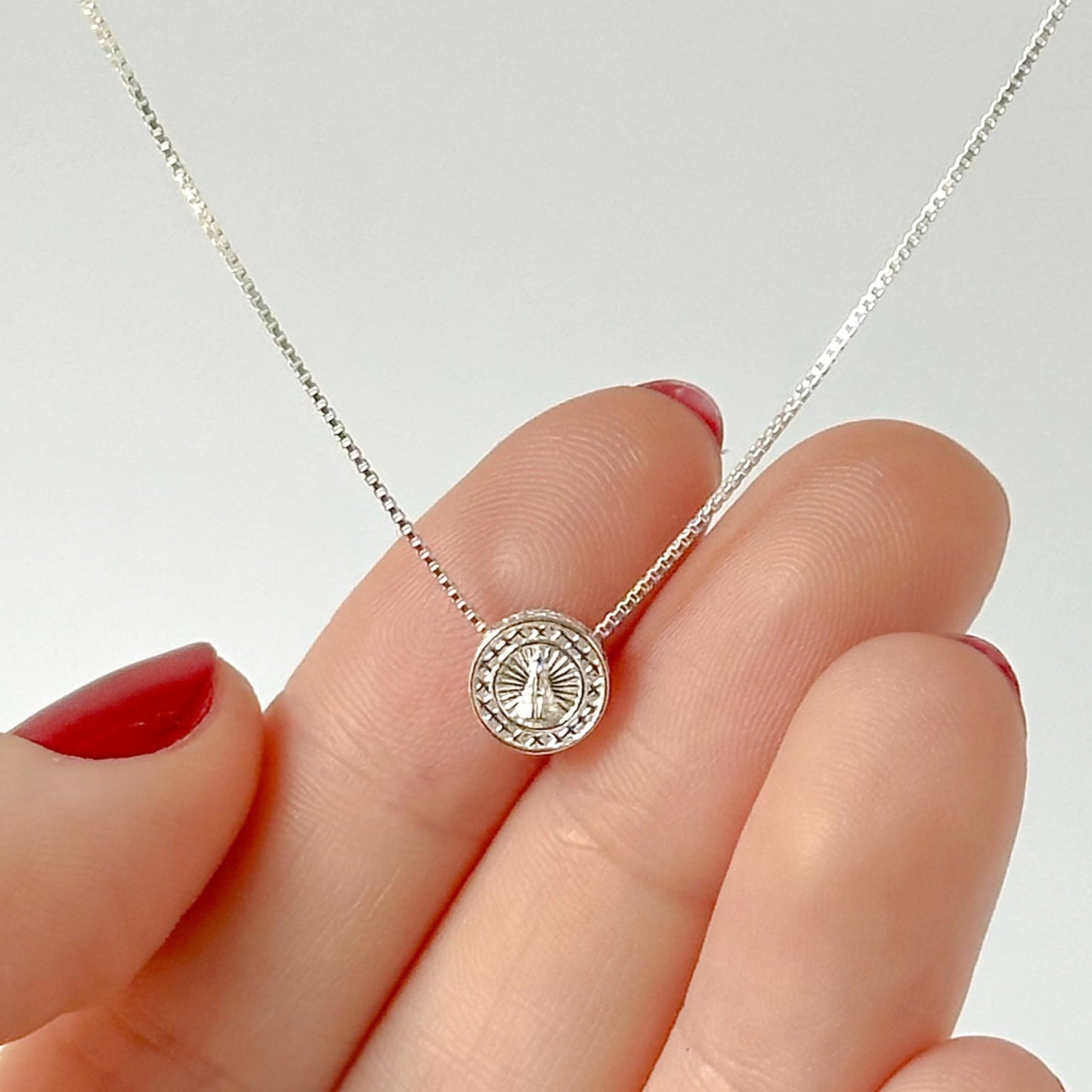 Colar Mini Medalha Nossa Senhora em Prata 925
