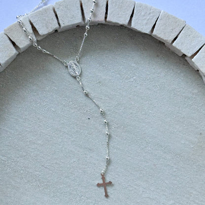 Colar Terço Nossa Senhora em Prata 925