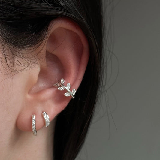 Piercing Ramo em Prata 925 com Cravejado Zircônia