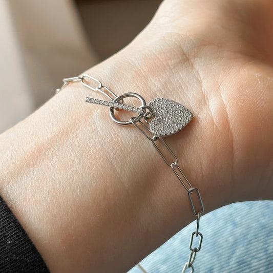 Pulseira Cora em Prata 925 Cravejado de Zircônias