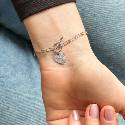 Pulseira Cora em Prata 925 Cravejado de Zircônias