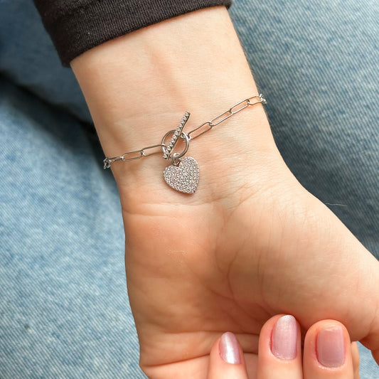 Pulseira Cora em Prata 925 Cravejado de Zircônias