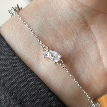 Pulseira Encanto em Prata 925 Cravejado de Zircônias