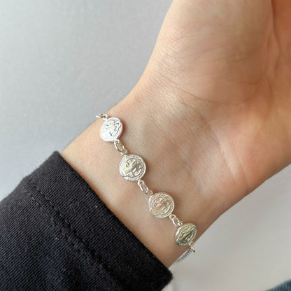 Pulseira São Bento Proteção Contínua em Prata 925