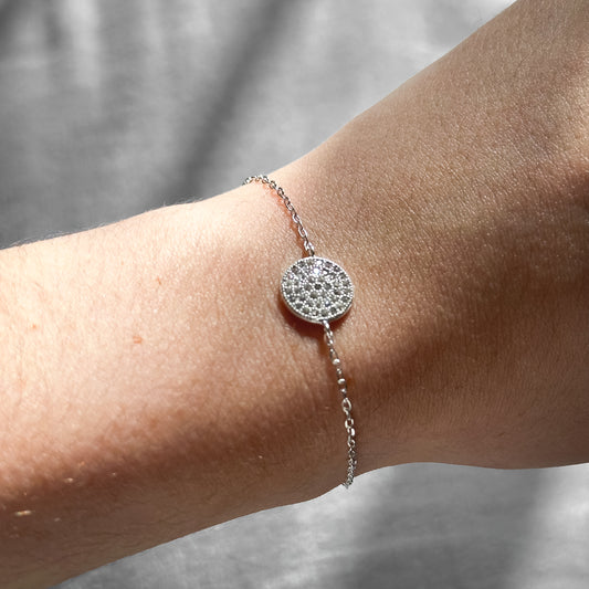Pulseira Solar em Prata 925 Cravejado de Zircônias