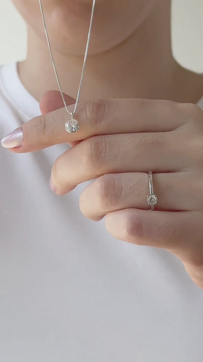 Conjunto Cristalina em Prata 925